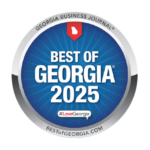 Circular award badge reading 'Best of Georgia 2025' with Georgia Business Journal branding and the hashtag #LoveGeorgia.